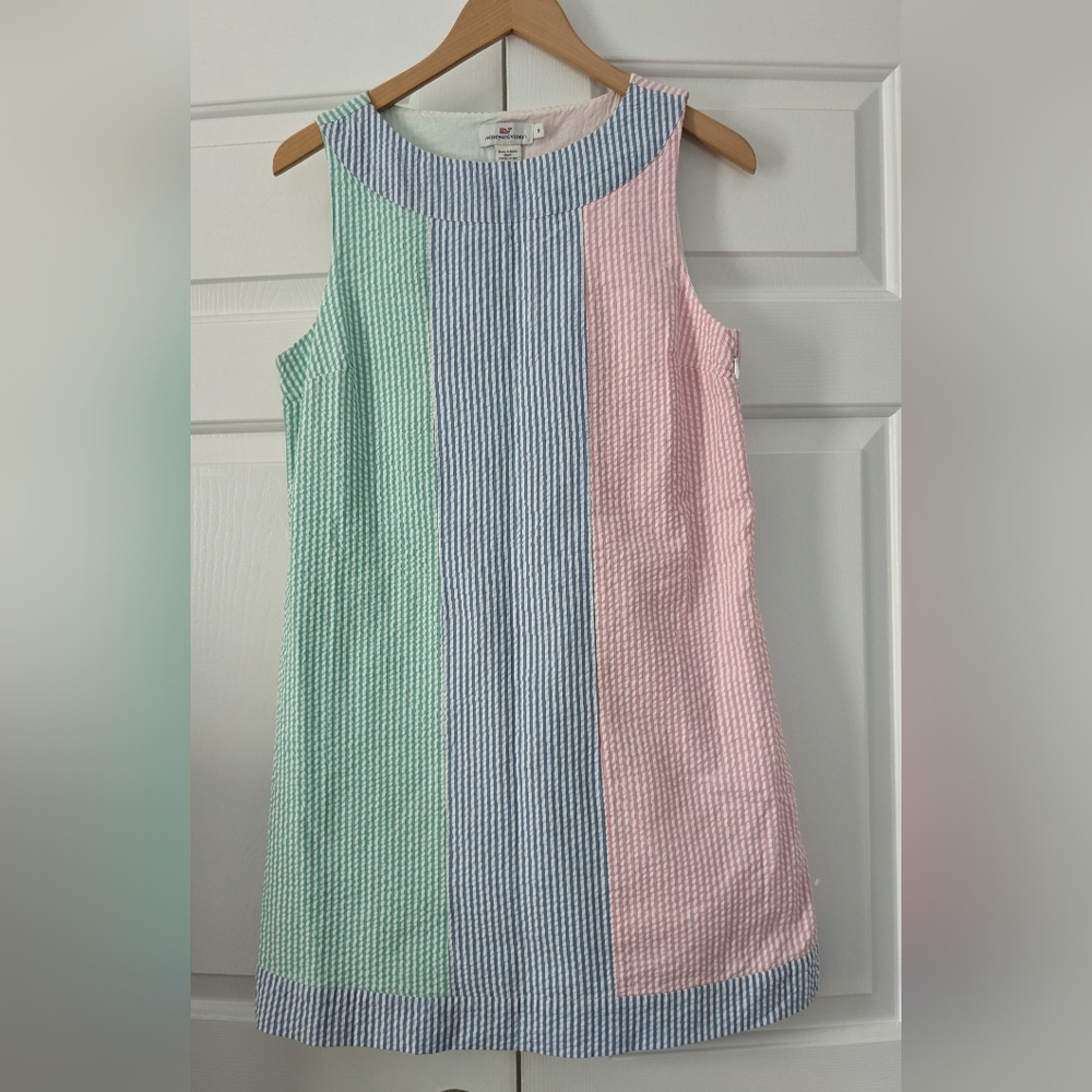 Vineyard Vines Party Striped Seersucker Shift Dress Size 6